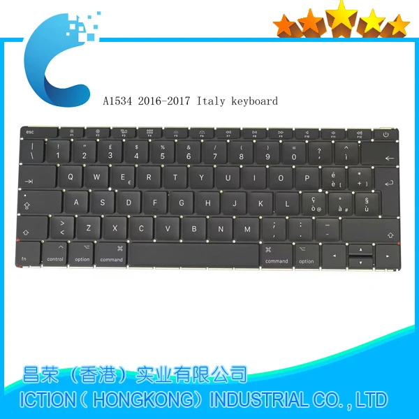 New A1534 SP Spainish US UK Italy French Russian Germany Japanese Keyboard For MacBook Retina 12