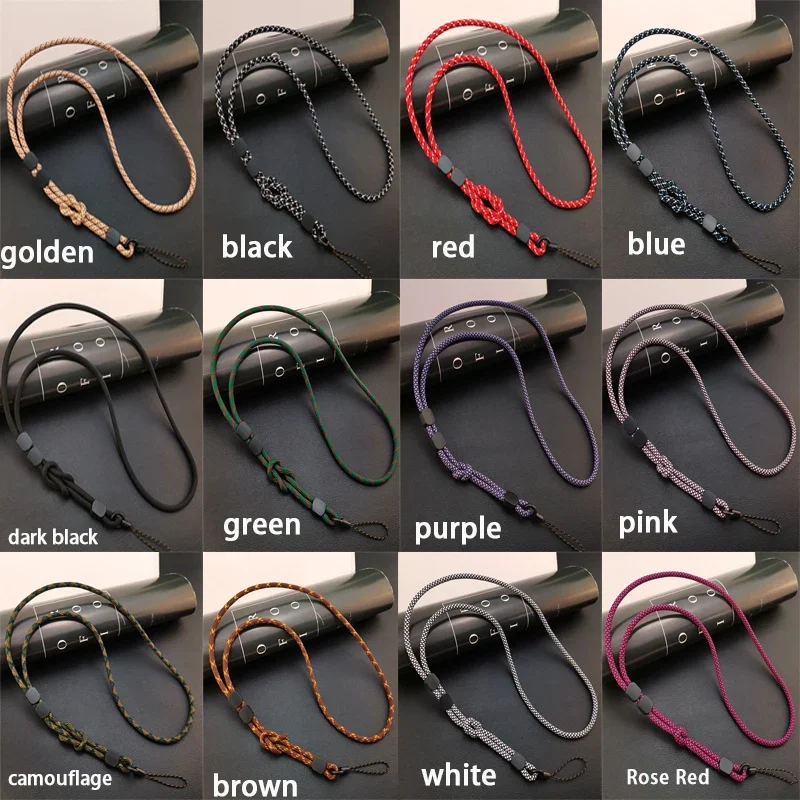 

Красочный ремешок для мобильного телефона ручной работы, регулируемый съемный ремешок двойного назначения, длинная цепочка с защитой от потери шеи, подвесной ремешок для телефона
