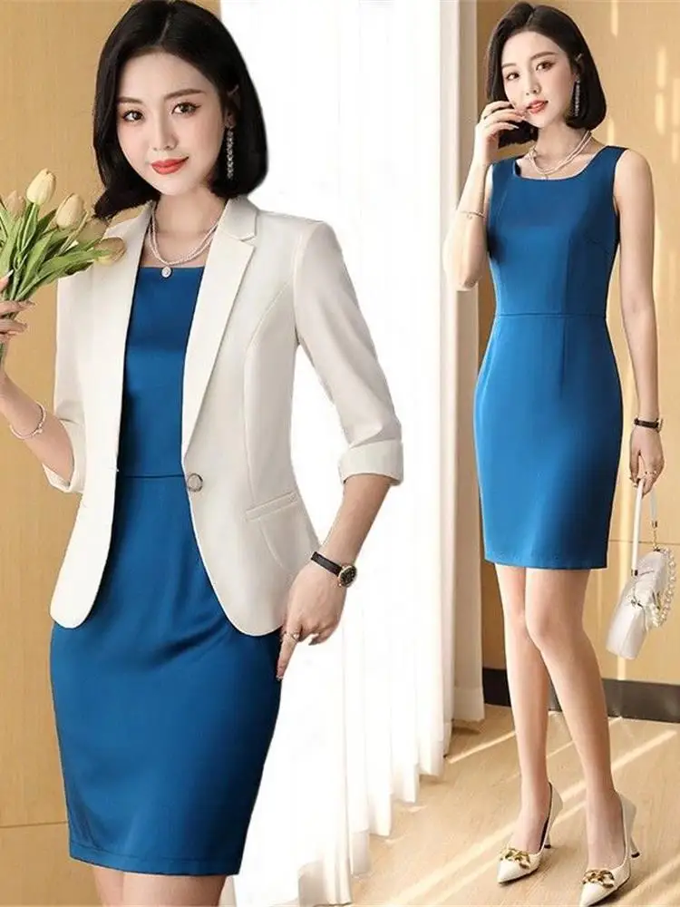 

White Slim Fit Suit Jaet Women's Spring Summer New Faion Pure Color ort Sve Single Button Chinese Brand Ladies Coat