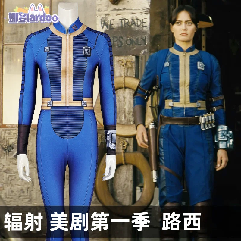 

Fallout Lucy MacLean Cosplay Costume Female Male Survivor Suit Blue Bodysuit Uniform Halloween Carnival Party Adult Outfits Set