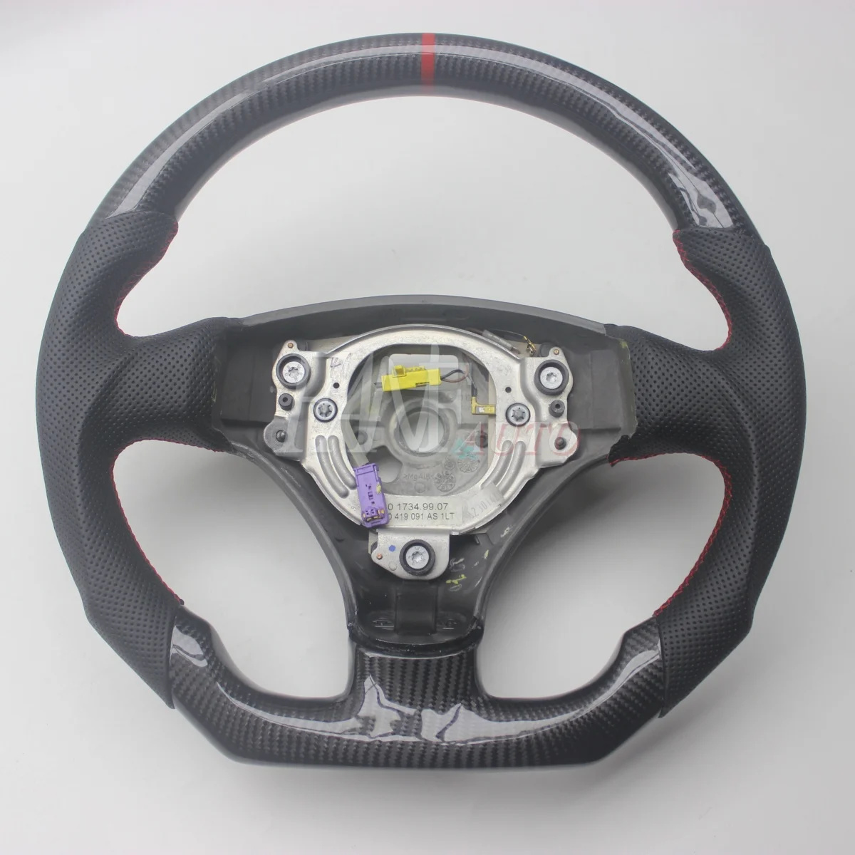 Replacement D Shape Real Carbon Fiber Steering Wheel with Leather for Audi A4 B6 2000-2006