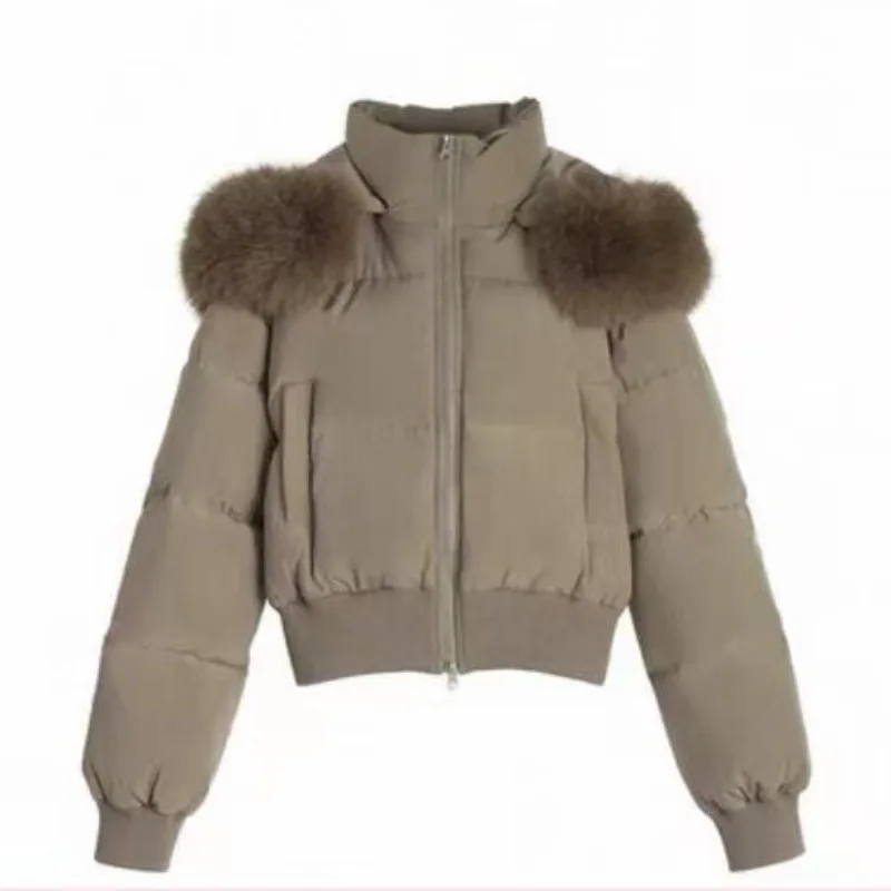Faux Kragen Mit Kapuze Kurze Baumwolle Mäntel Tops Verdicken Warme Mode Neue Parkas Casual Chaquetas Winter Korea Frauen Jacken 2025