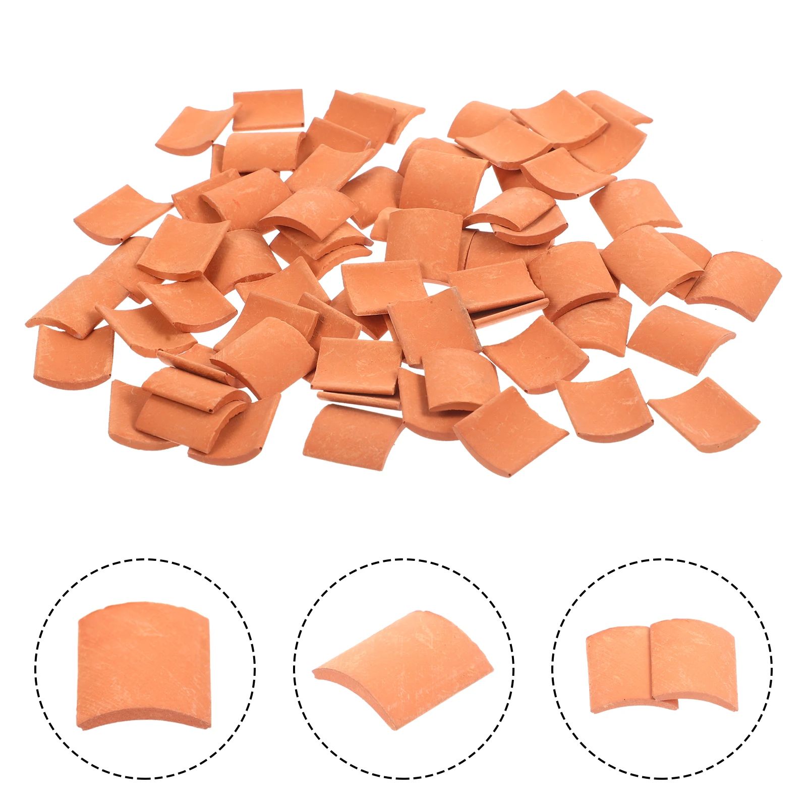 80 Pcs 세트 모래 테이블 건축 장식 어린이 모델 미니 지붕 벽돌 소형 집에 대 한 점토 가짜 타일
