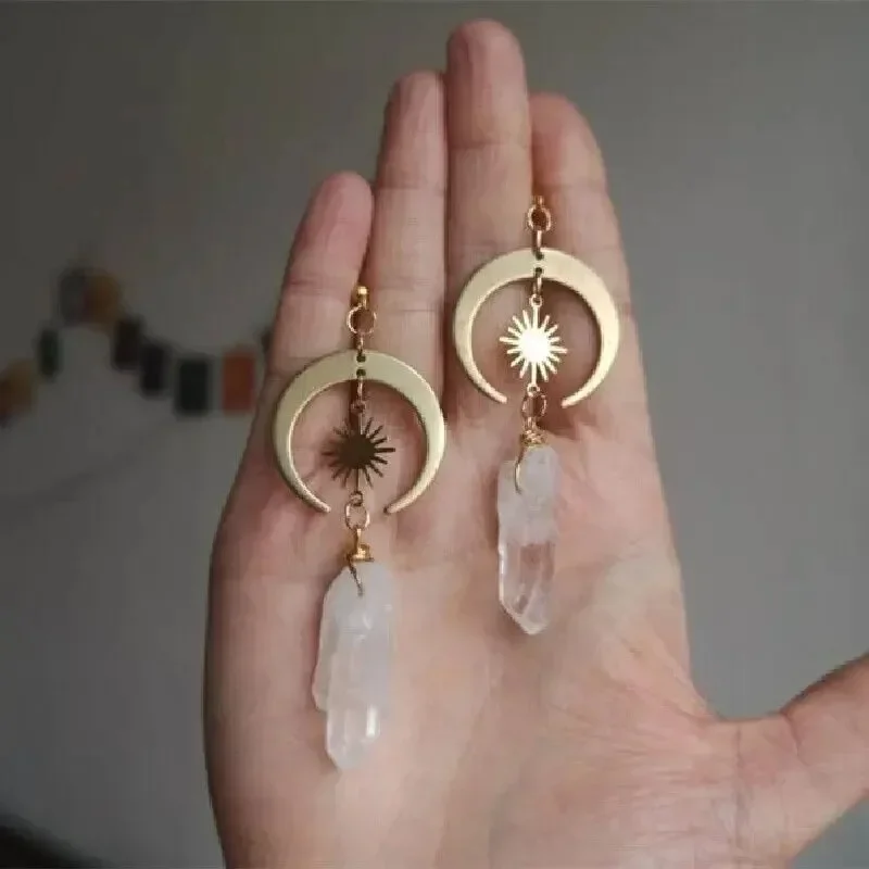 Fashionable Sun Star Moon Bohemian Style Dangle Earrings for Women Party Hippie Statement Long Jewelry Minimalism Women Gift