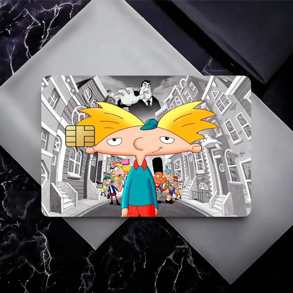 Cartoon H-Hey A-Arnold Credit Card Skin Stickers For Bank Card Bus Metro Card Sticker Waterproof Gift