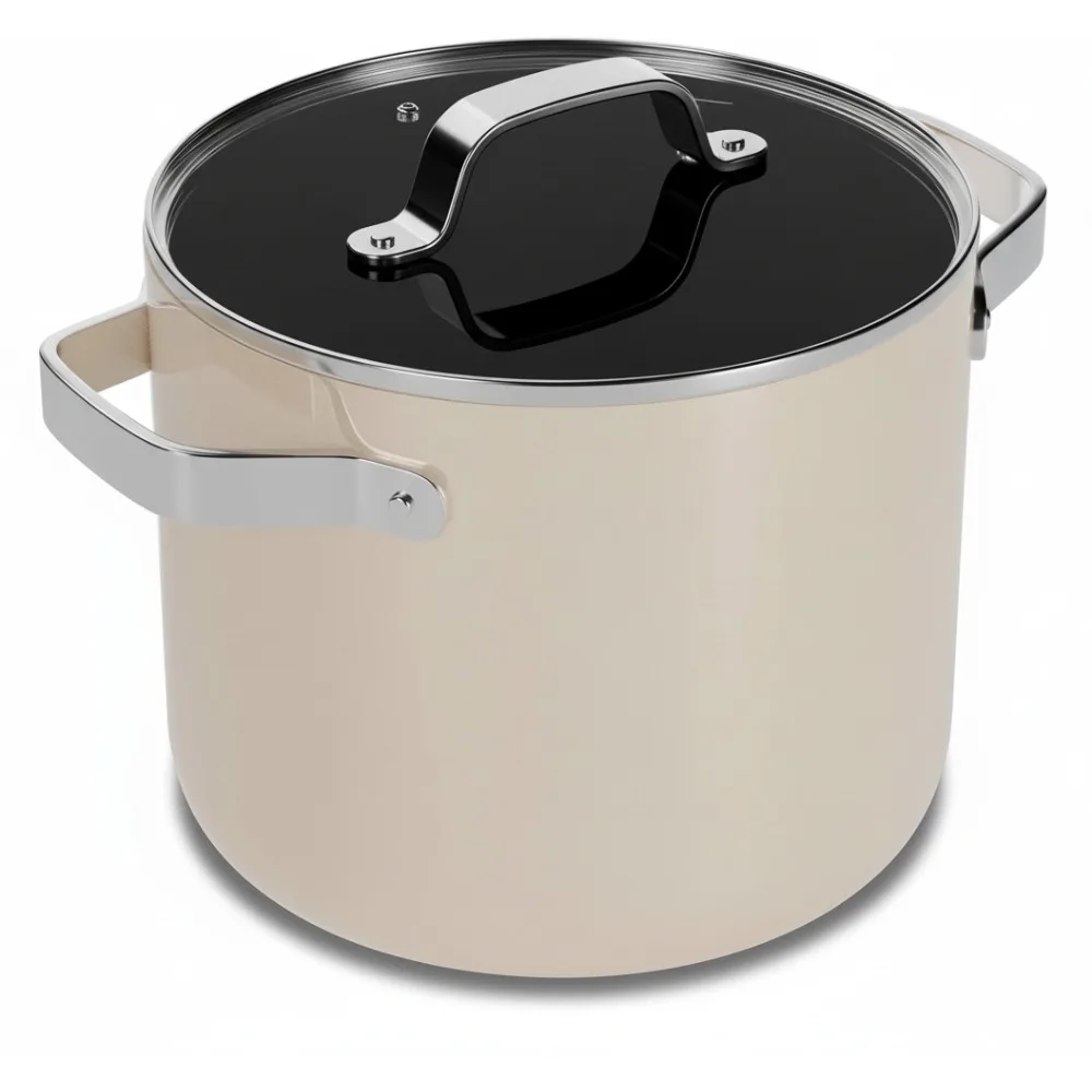 

5-литровая керамическая кастрюля с крышкой, антипригарным покрытием, легко очищаемая, безопасная для духовки 500 ° F, вся плита, совместимая с семейной кухней