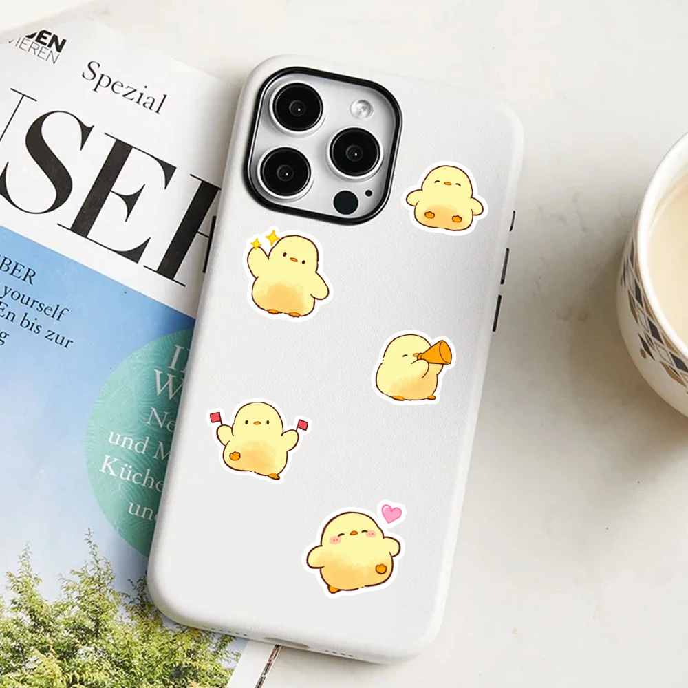 48pcs Self-Pasting, Little Yellow Duck Stickers Can Be Used For Party Wall Tabletop And Other Decorations, Party Small Stickers