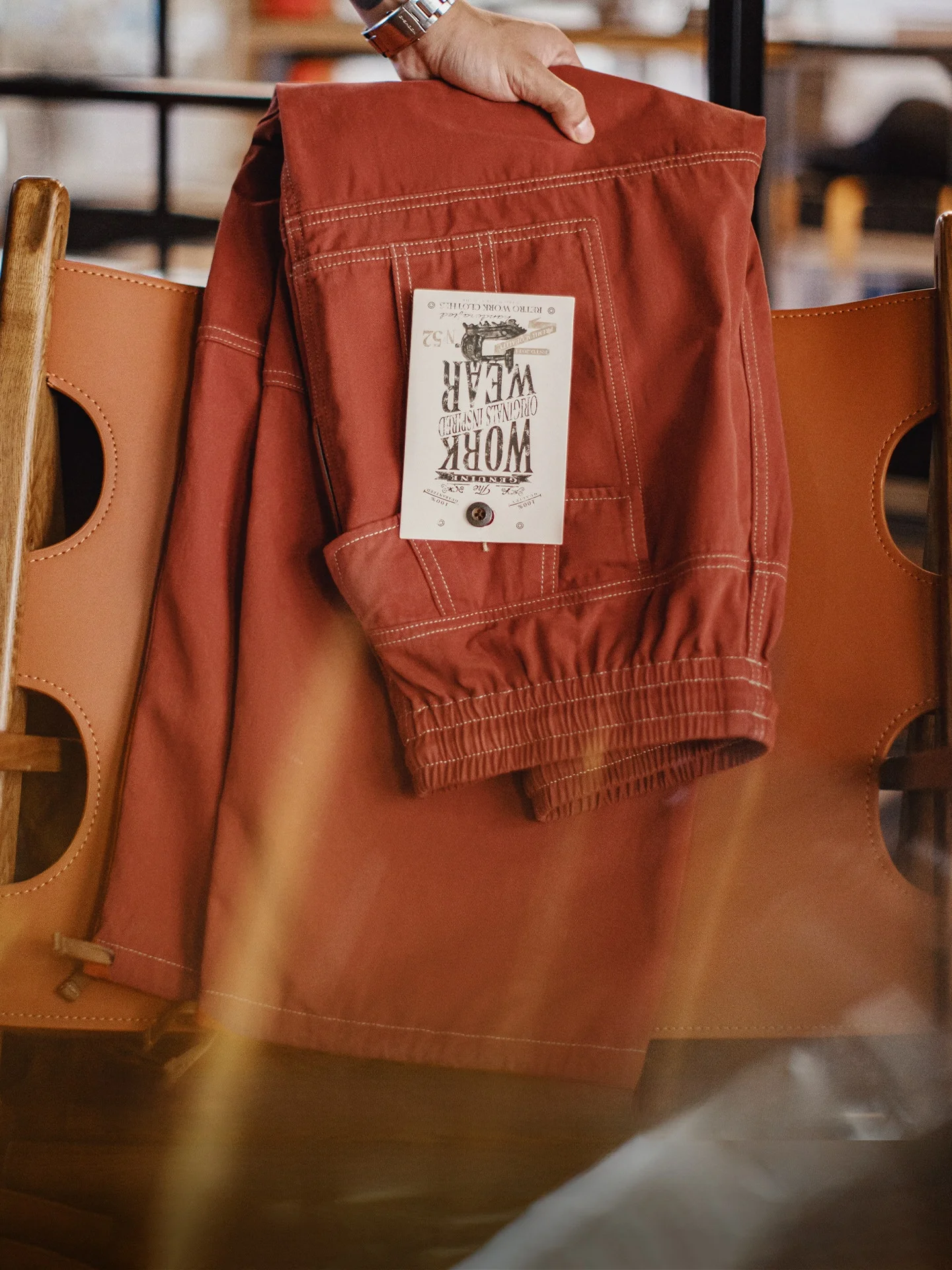 

Maden Workwear American Retro Multi-ket Industrial Pants Bri Red Straight Leg Casual Trousers for Men Spring Season