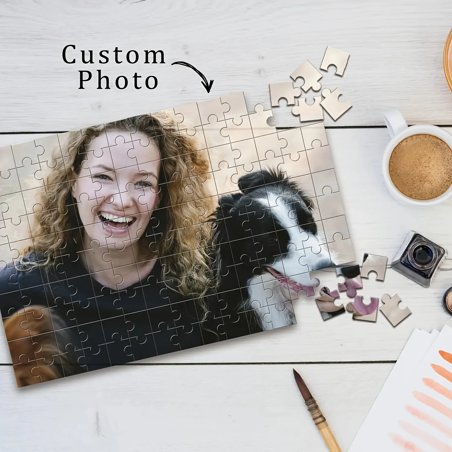 Personalized Custom Photo Puzzle Customize Pet companionship time Cardboard/wooden 35/300/500/1000 Pieces Puzzles Family,Friends