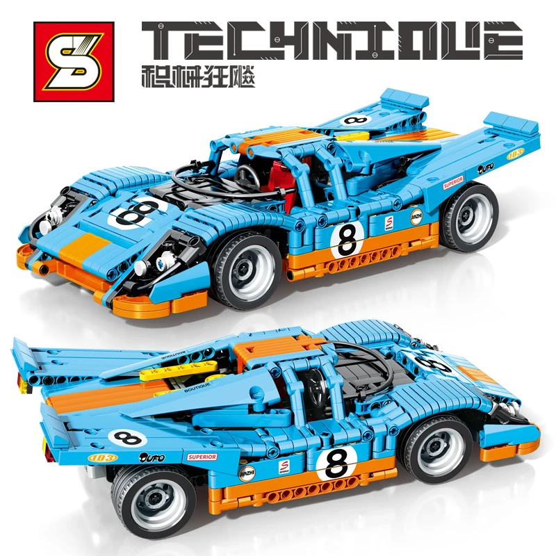 1039PCS Technical Porsched Building Blocks Lamborghini Hypercar Racing Car Model Assemble Vehicle Bricks Toys For Children Gift