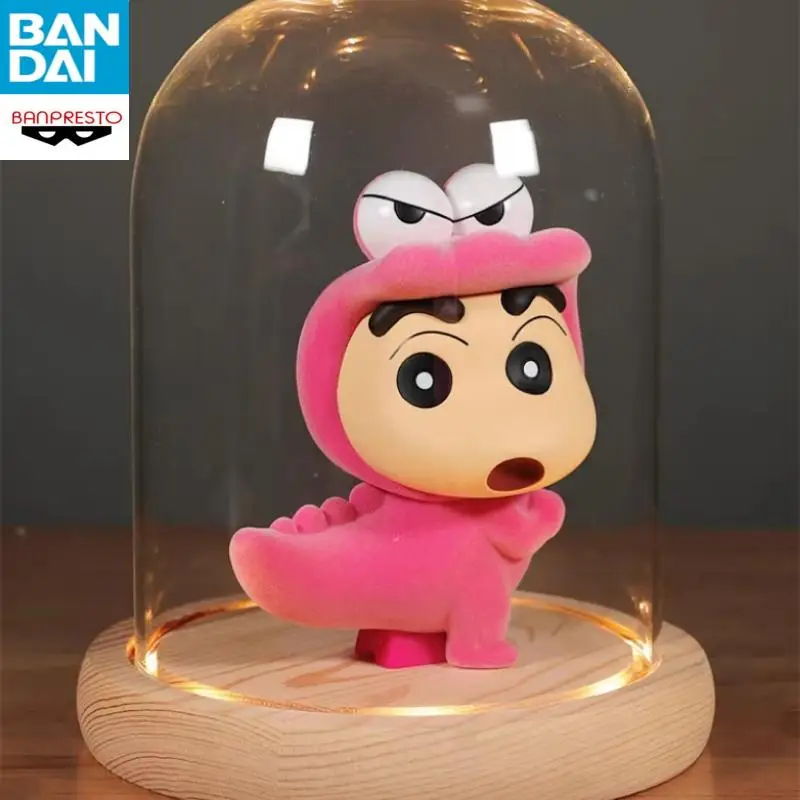 Genuíno bandai banpresto lápis shin-chan kawaii nohara shinnosuke monte nini fofo inchado anime figura modelo ornamento de mesa