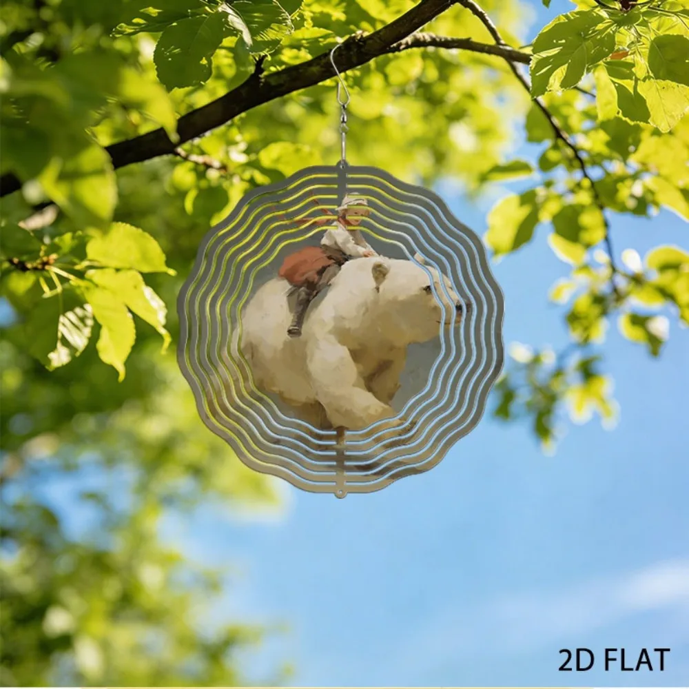 

Iron Polar Bear Wind Chimes Outdoor Garden Art