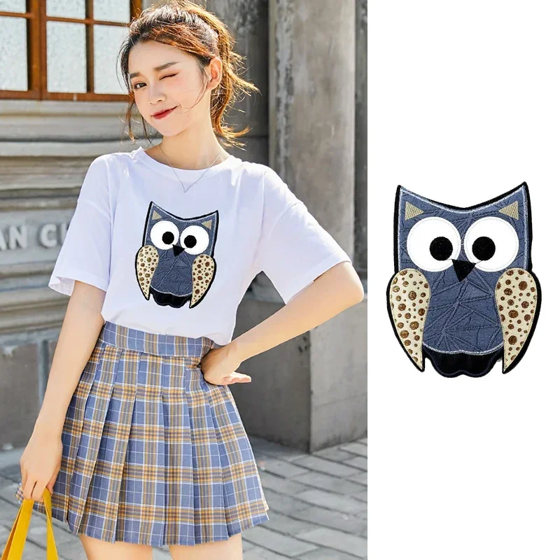 Large Embroidery Big Patch Bee Owl Tiger Flower Fox Animal Cartoon Patches Badges Appliquees for Clothing VP-918