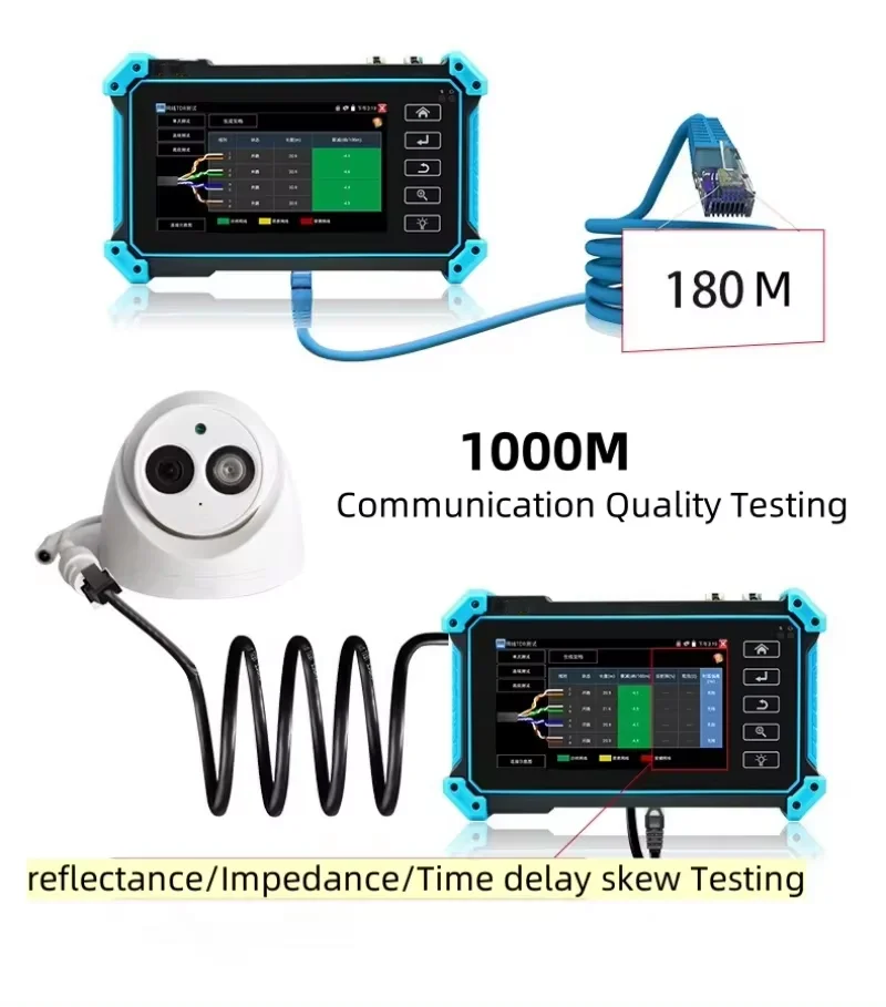 PEGATAH 12MP IPC Tester 8MP/AHD/CVI/TV/SDI CCTV Tester with HDMI VGA Input 5.4in CCTV Monitor for IP Camera Tester CFTV Tester