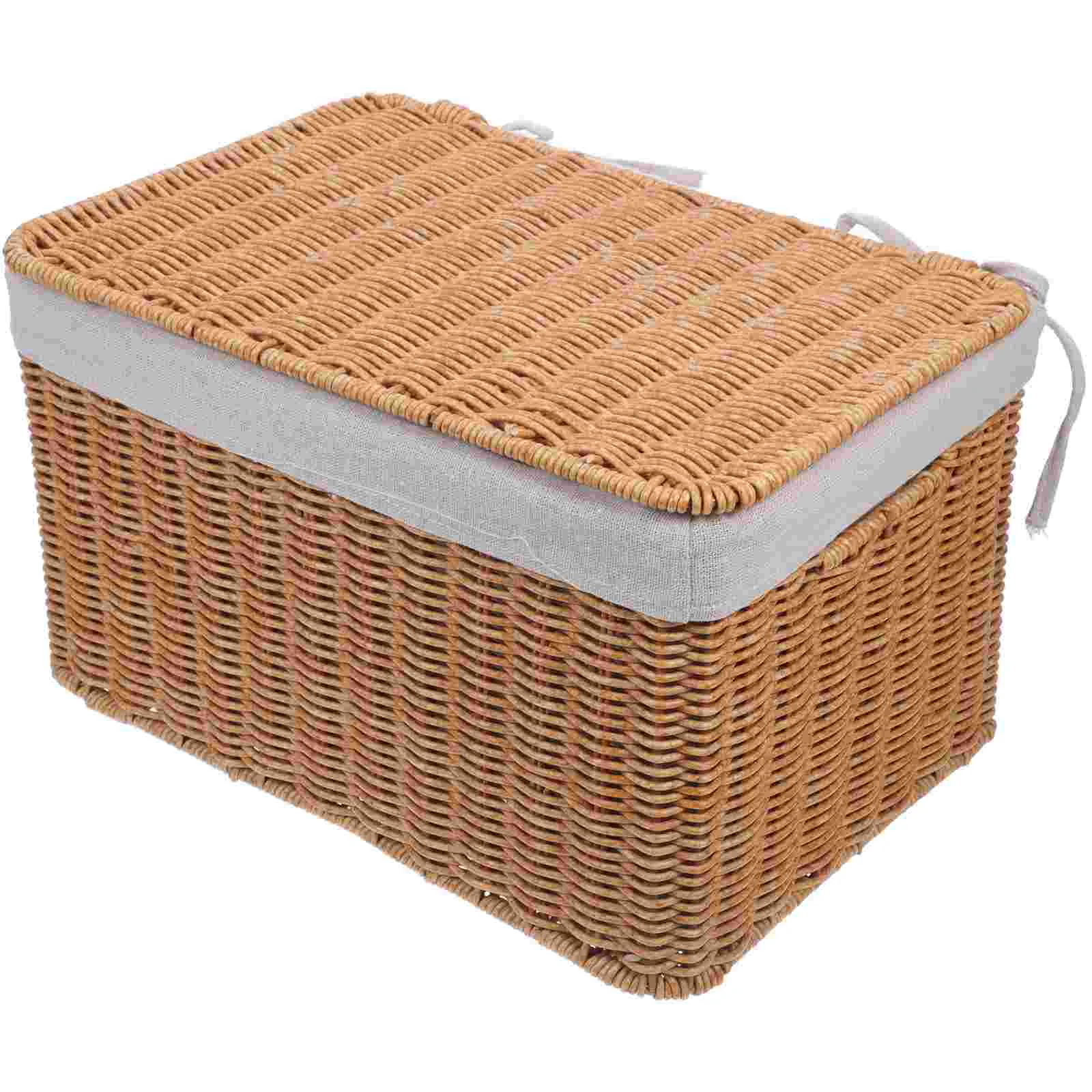 

Storage Basket Toy Blanket with Lid Large Magazine Shelf Baskets Woven Holder Cloth Small Wicker Baby