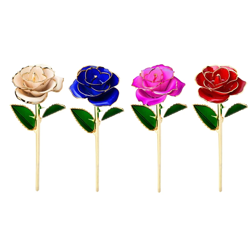 

24K Plated Gold Dipped Rose Dried Flower with Gift Box and Dispaly Stand for Valentine's Day Wedding Dropshipping