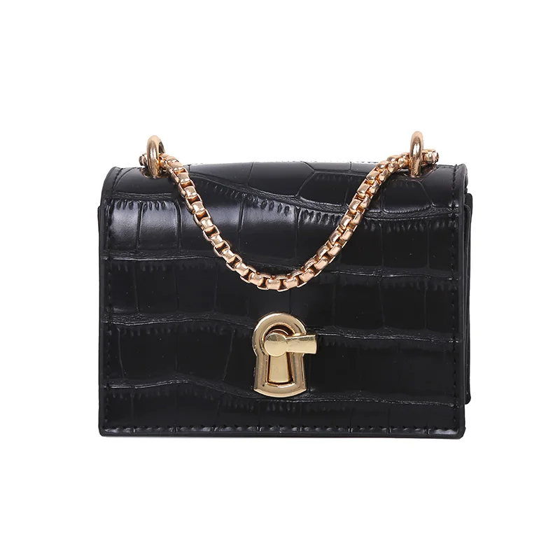 Women\'s Mini Square Crossbody Bag 2023 New High-quality PU Leather Designer Handbag Vintage Chains Shoulder Messenger Bag