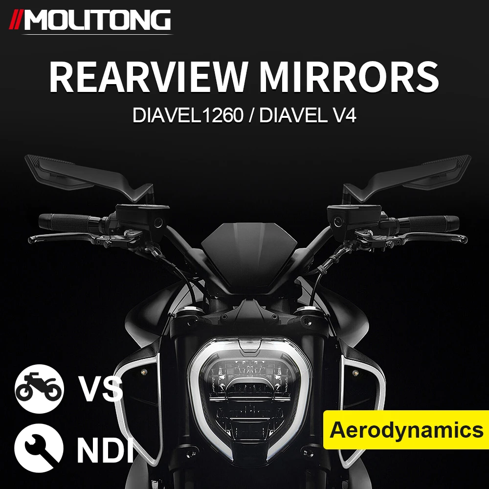 

2025 Diavel V4 Accessories Mirror For Ducati DIAVEL V4 Motorcycle Rearview Mirror New Aluminum Rotable Small Wing Rearview Mirro