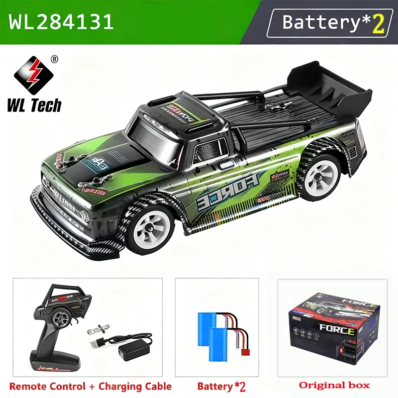 WLtoys 284131 1:28 4WD 2.4G Mini RC سباق السيارات عالية السرعة على الطرق الوعرة التحكم عن بعد مصباح ليد الانجراف سبيكة شاحنة