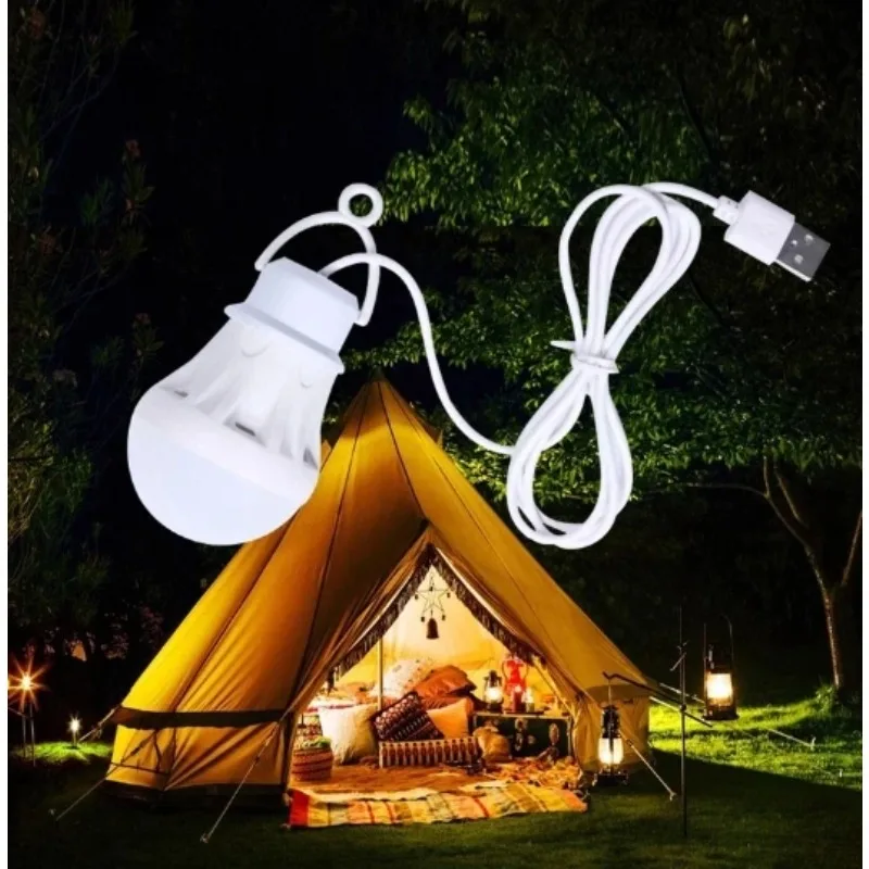 Portable Lantern Camp Lights 1.2m USB Bulb 5W/7W Power Outdoor Camping Multi Tool 5V LED for Tent Camping Gear Hiking USB Lamp