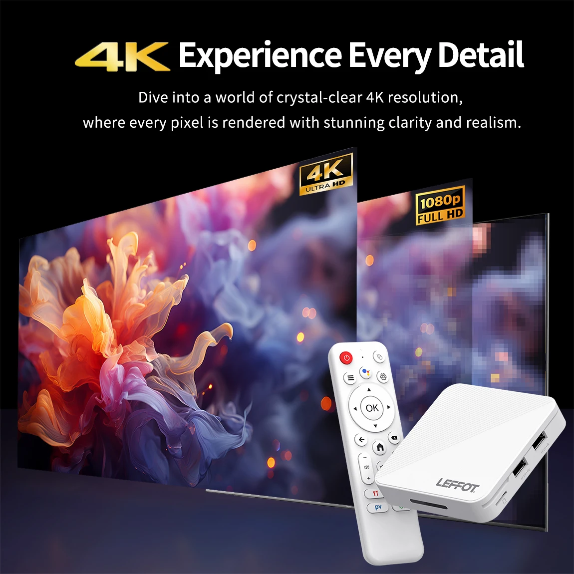 H96 MAX H313 TV Box Android 14.0 HD 4K Assistente de voz 4K @ 60Hz Netflix Streaming Media Google Allwinner H313 Quad-Core 2GB 16GB