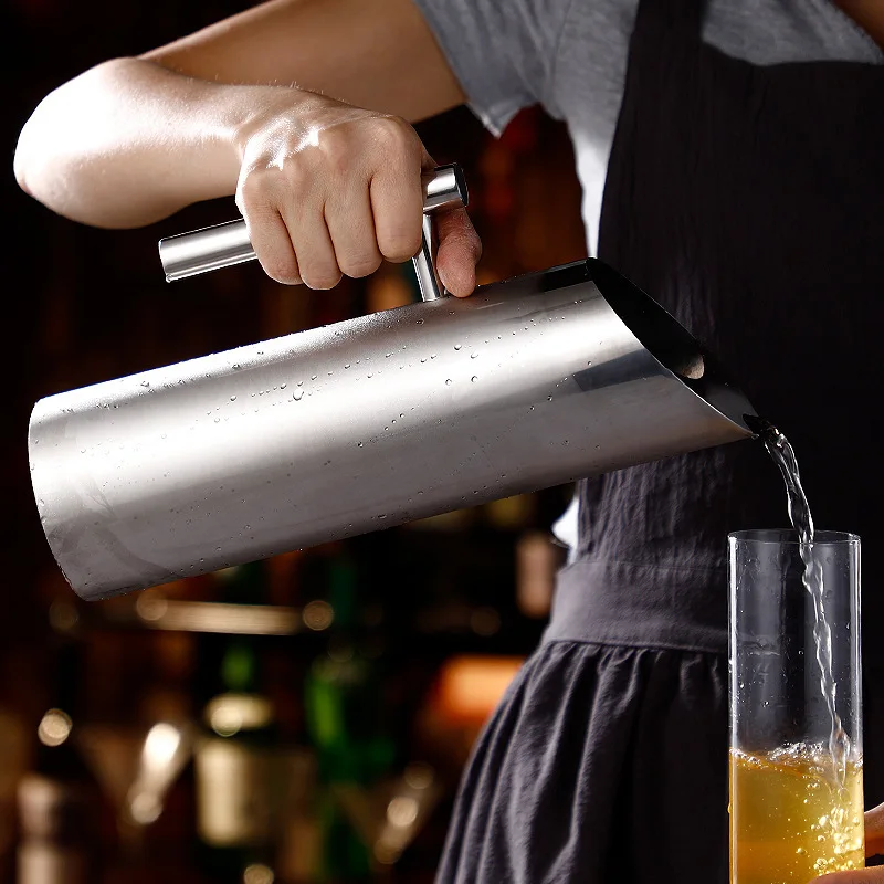 1.8L أباريق مياه الفولاذ المقاوم للصدأ الماء الساخن والبارد بطة بيل وعاء سعة كبيرة النار الزجاج كوكتيل البيرة الجمجمة الزجاج ويسكي #2