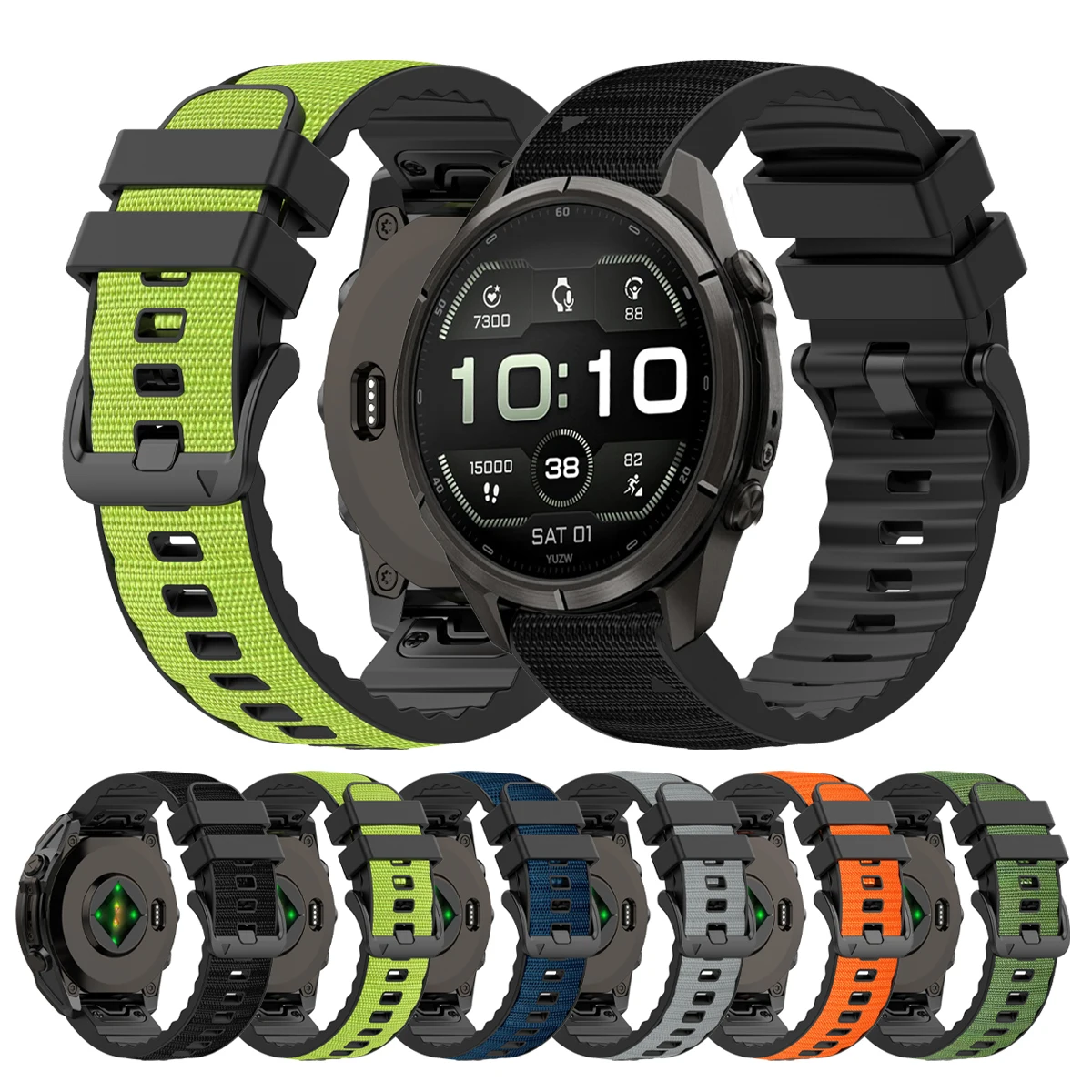 22mm 26mm QuickFit Rubber Nylon Band for Garmin Fenix 9 Pro Solar Fenix 8 E 7 7X 6 6X/Tactix 8/Epix/Quatix 8/Enduro Watch Strap