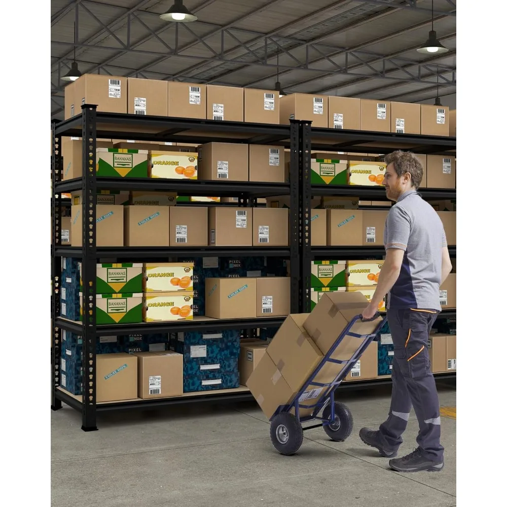 Heavy Duty 5 Tier Adjustable Metal Garage Storage Shelves, 12 x 72 Inch Utility Rack, Large Capacity Shelving System