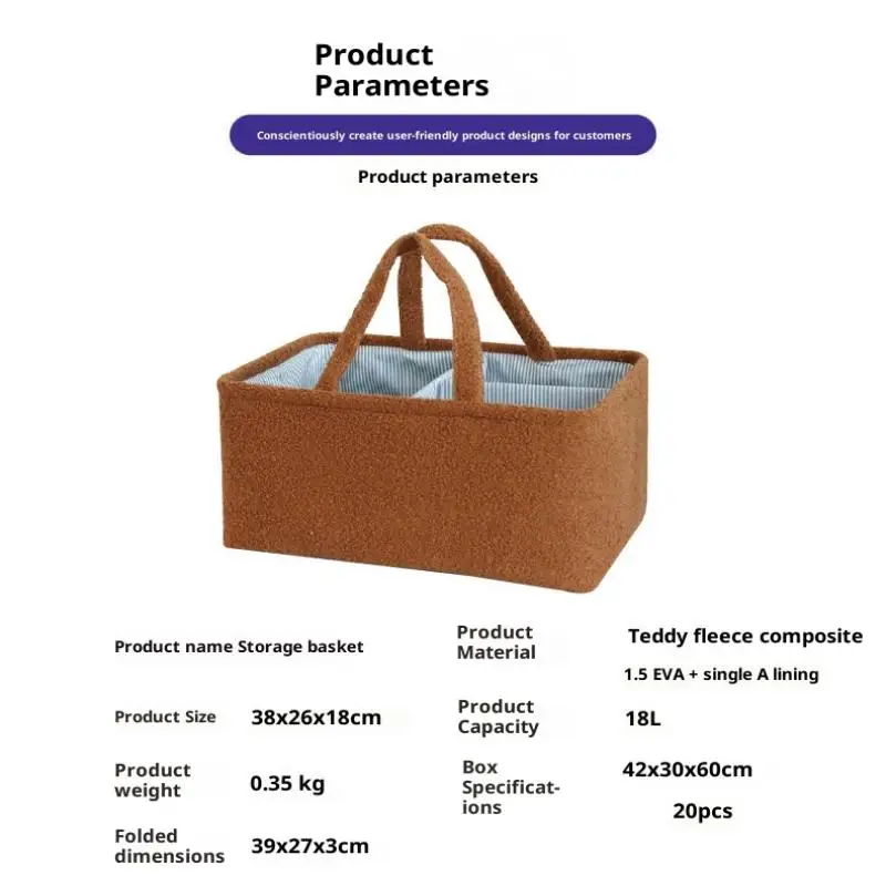 Vilt Babyluier Caddy Organizer Bag Babyluiertas Kraamcadeau Kinderkamer Opbergmand