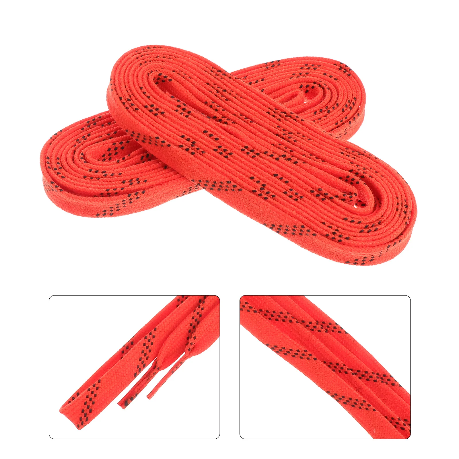

Waxed Orange Hockey Shoelaces Elastic Skate Laces All Match Shoe Ties for Ice Skating Heel Cushion Tightener Durable Comfort Fit