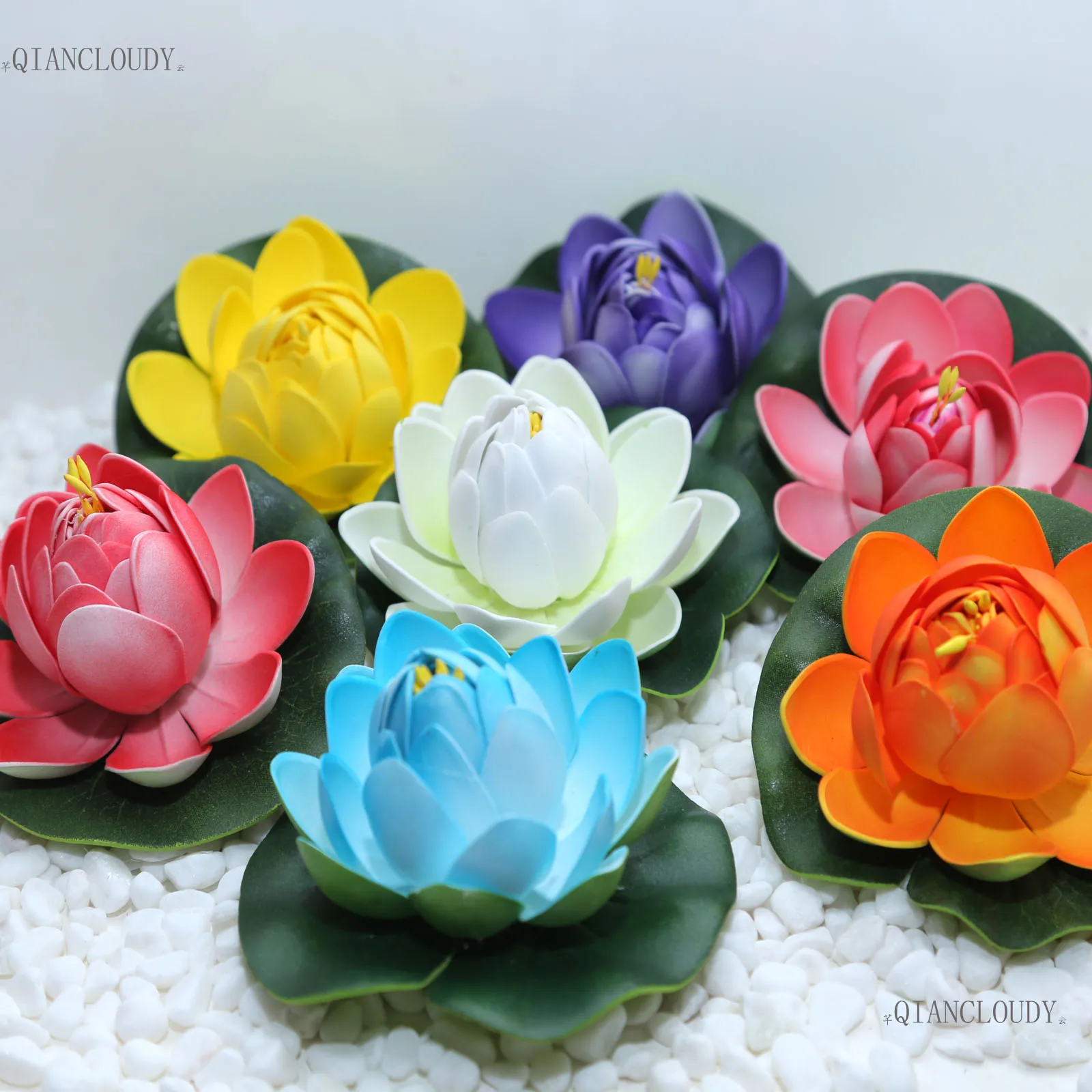 

Qiancloudy 1PCS 5 PCS 50PCS Wedding Christmas 10cm Lotus Buds Artificial Flowers Lily Leaf Floral Floatiing Plants C97 Hot Sale