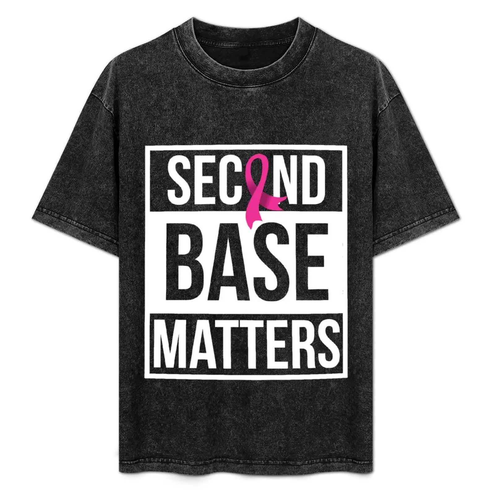 

Second Base Matters - Breast Cancer Awareness T-Shirt Big and Tall Solid Color T-Shirt