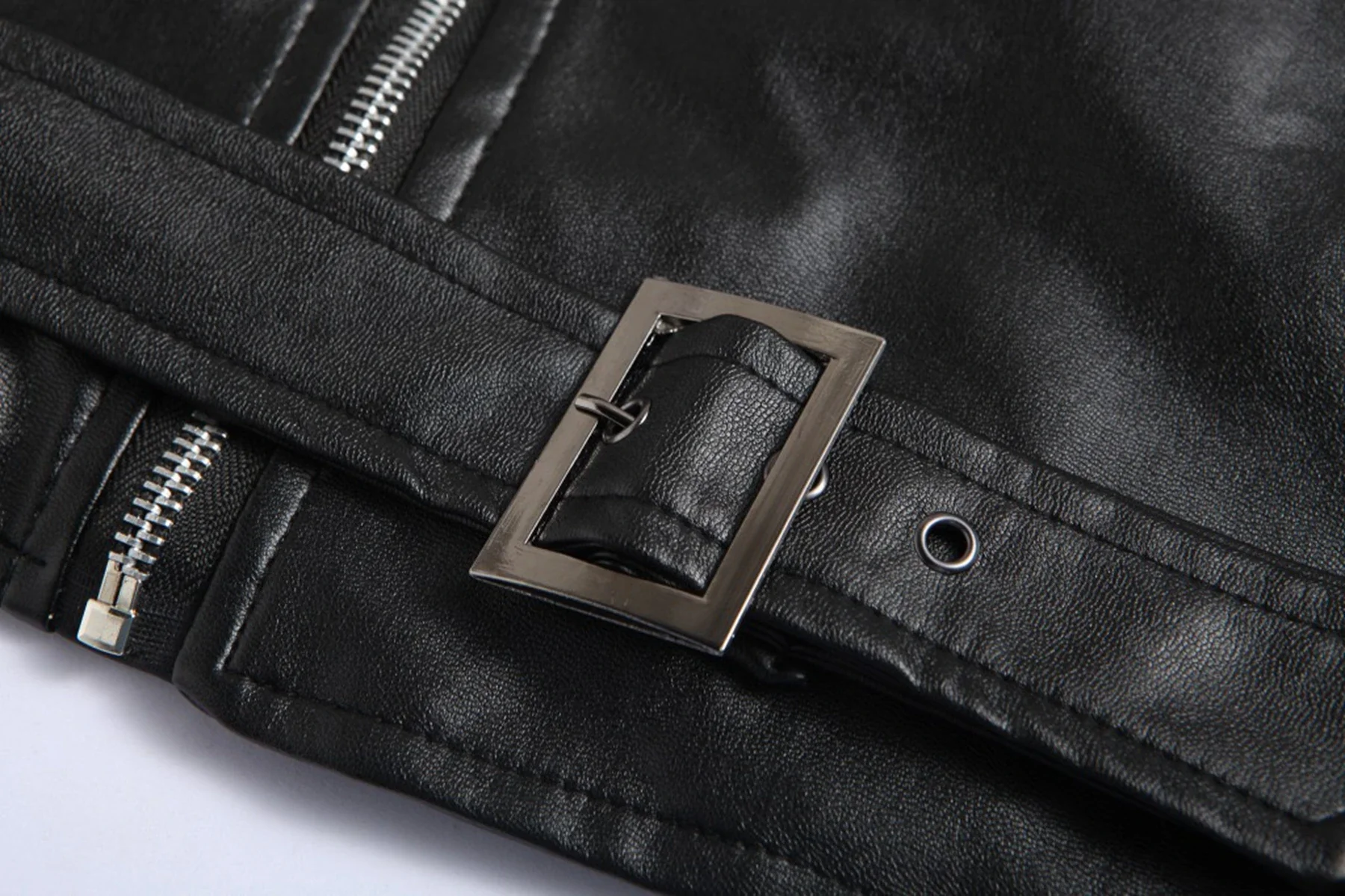Mens Fashion Leather Jacket Slim Fit Stand Collar PU Jacket Male Anti-wind Motorcycle Lapel Diagonal Zipper Punk Jackets view 6