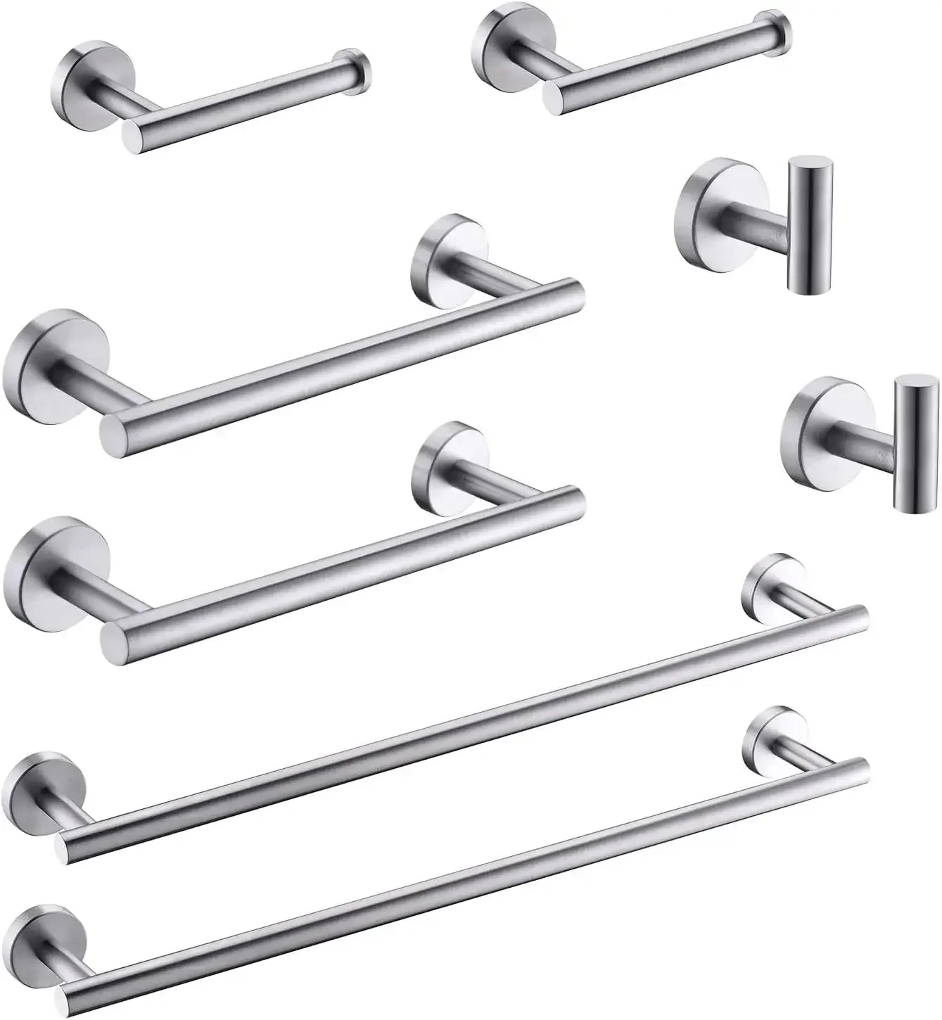 

2 Pack 4 Piece Bathroom Hardware Set Brushed Nickel,Stainless Steel Bathroom Accessories Set, Towel bar Kit Wall Mounted, Toilet