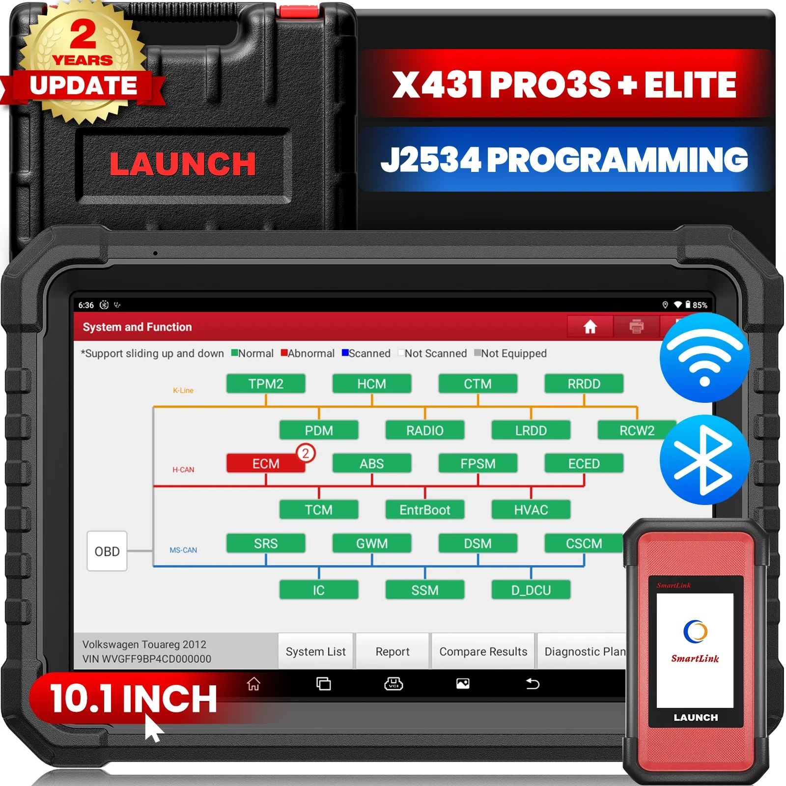 Advanced X431 PRO3S+ Elite Professional Automotive Diagnostic Machine with J2534 Programming power than PRO5