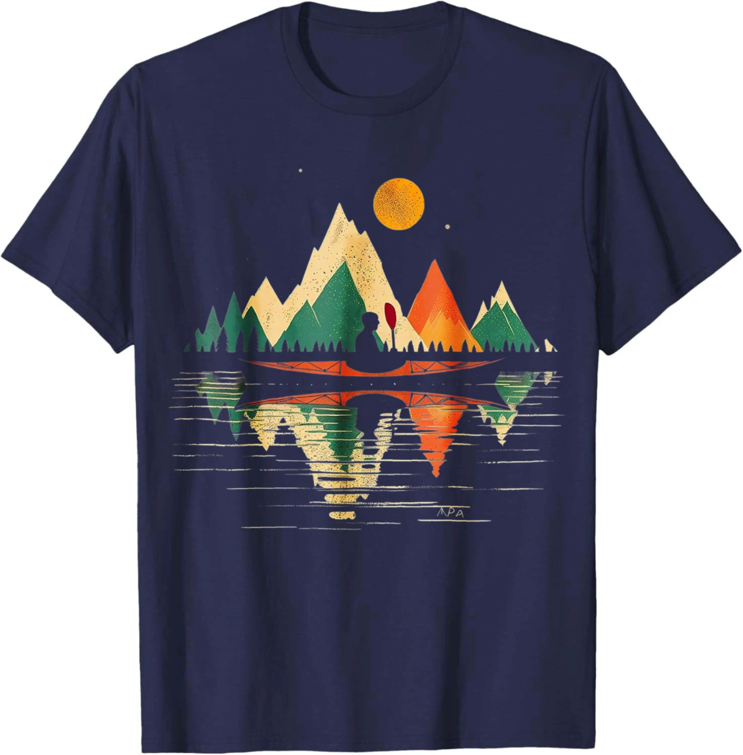 Kayaking Vintage Retro Mountains Canoe Canoeing Kayak T-Shirt Summer Casual T Shirt Cotton Vintage Clothes Tops Camiseta