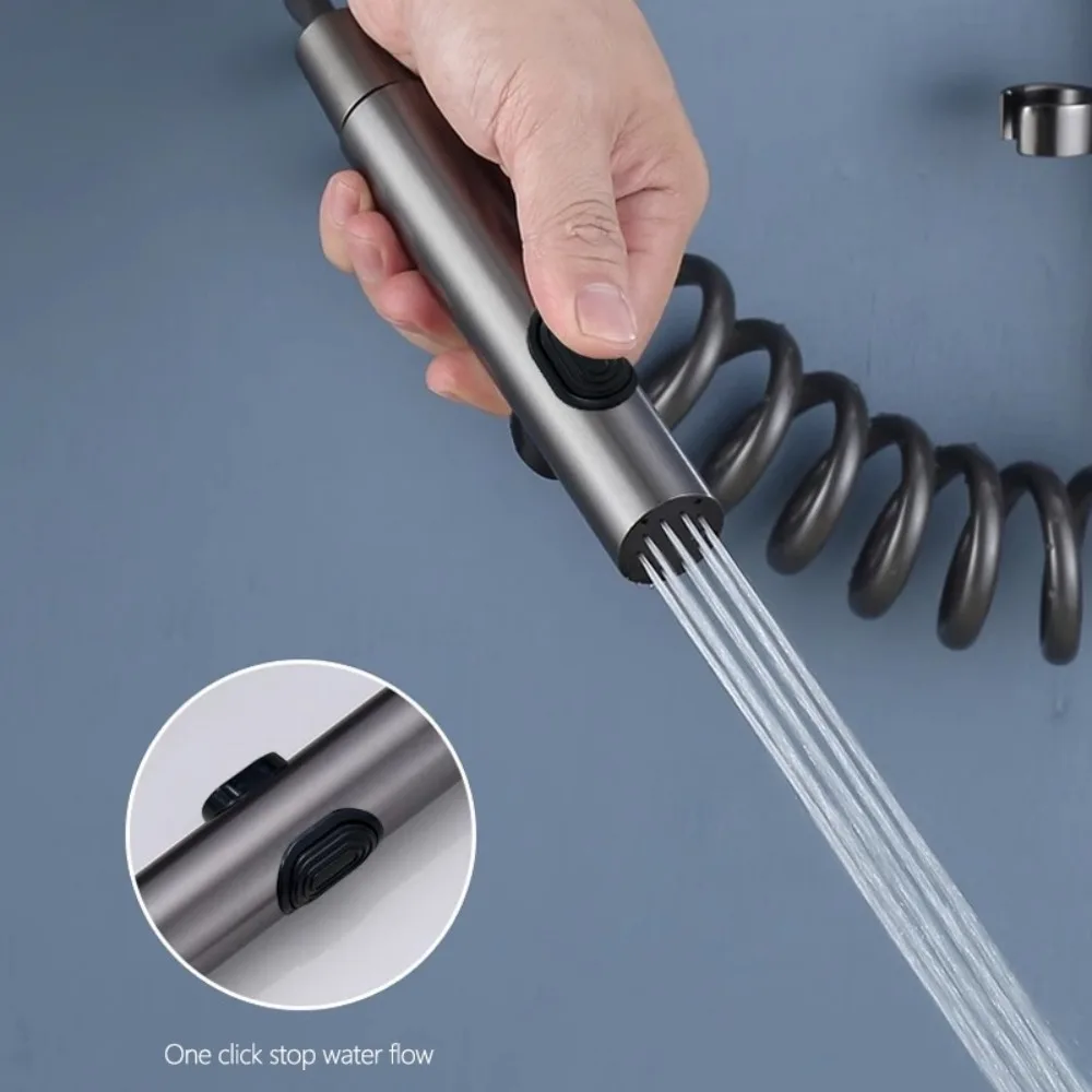 

Stainless Steel Material Handheld Bidet Sprayer Double Outlet Hand-held Design Toilet Cleaning Bidet Sprayer Pressurized Spray