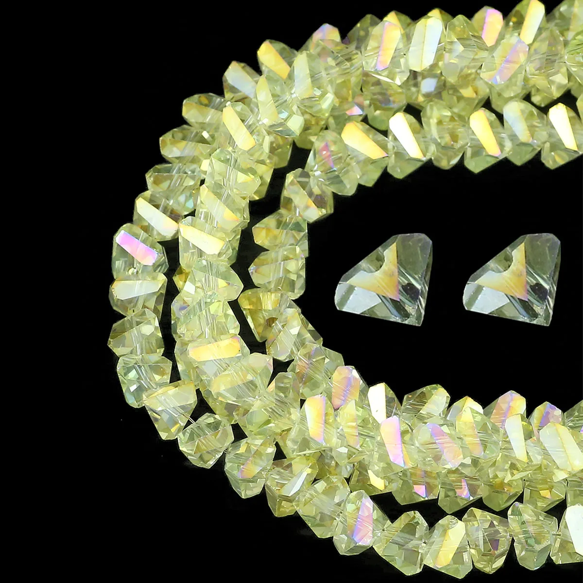 مثلث كريستال نمساوي أوزة الزجاج الأصفر فاصل فضفاض الخرز 4/6/8 مللي متر للمجوهرات لتقوم بها بنفسك أقراط أساور المعلقات اكسسوارات #5