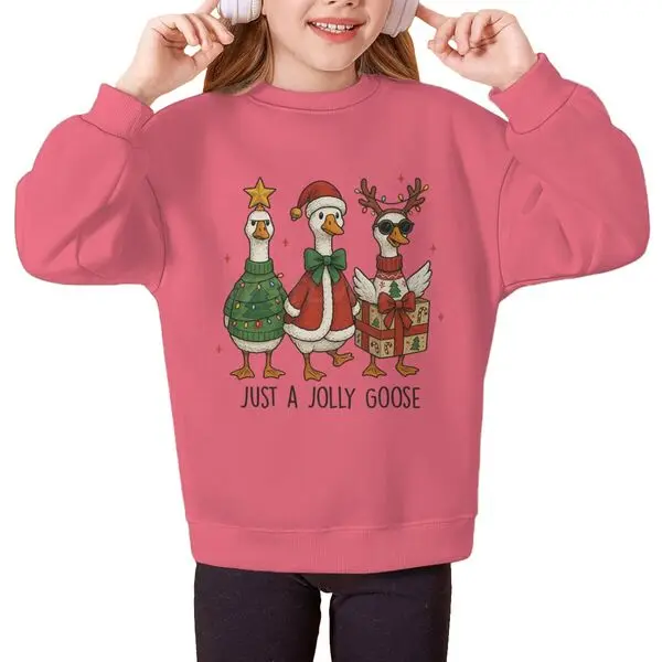 

Забавные рождественские толстовки с рисунком Just A Jolly Goose для детей, топы с Рождеством для девочек и мальчиков, милый пуловер для рождественской вечеринки с гусиной