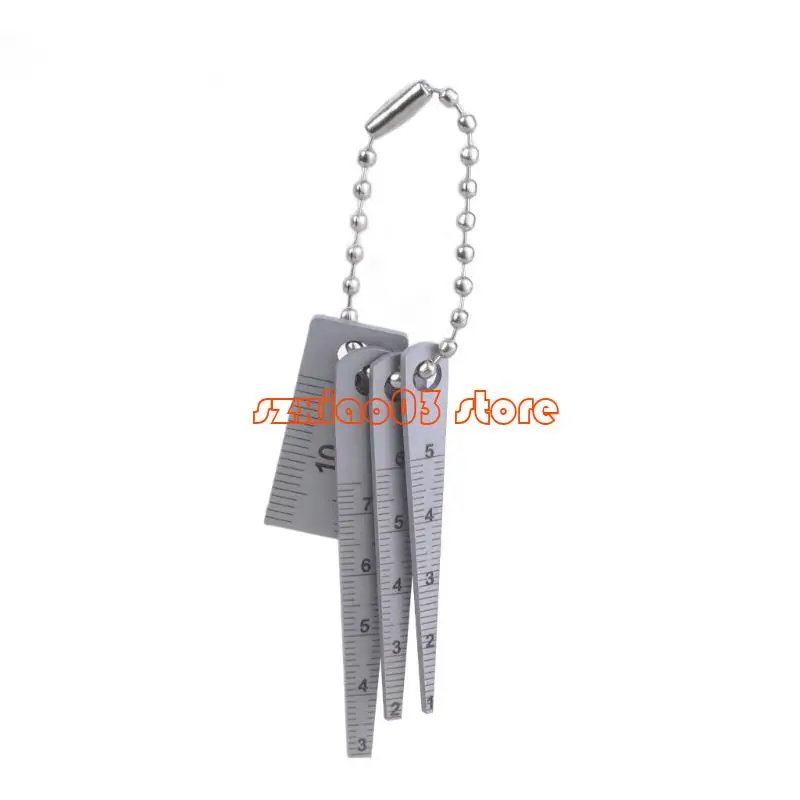 

103C 4pcs Hole Measuring Tool Gaps Gauge Set Steel Pocket Small Tapered Rulers Set