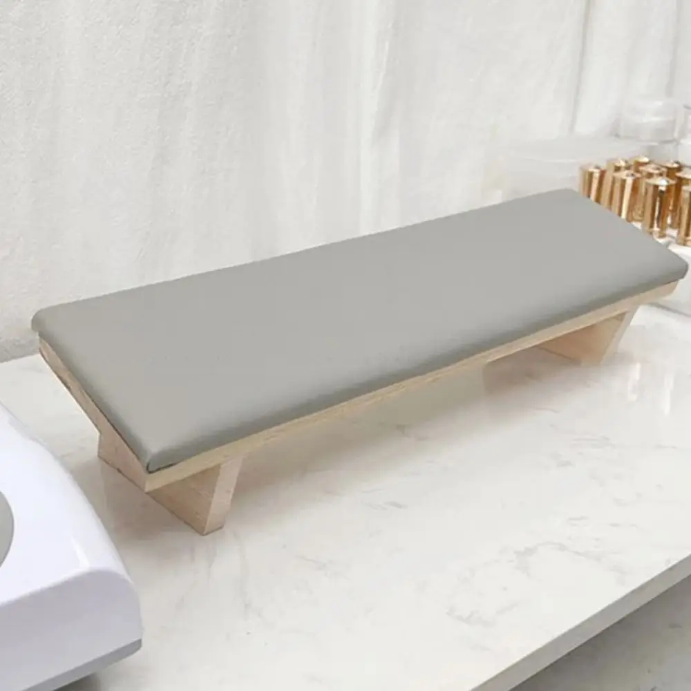 Almohada de mano biselada con diseño inclinable, Base de madera, cojín reposabrazos para uñas que ahorra espacio, soporte suave para manos, soporte para decoración de uñas, herramienta de manicura