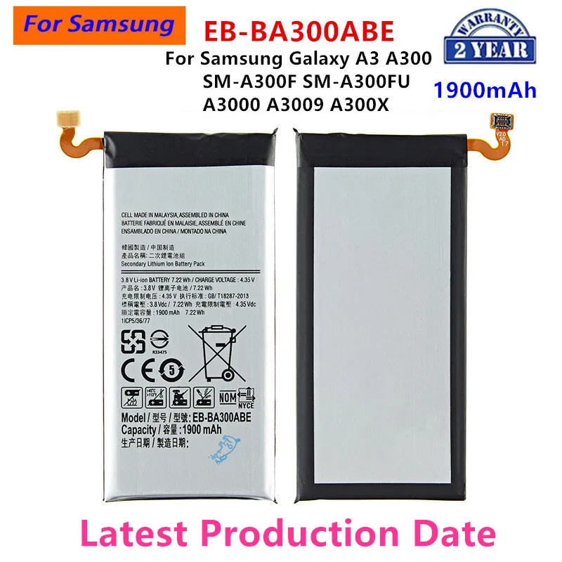 Brand New EB-BA300ABE 1900mAh Battery For Samsung Galaxy A3 A300 SM-A300F SM-A300FU A3000 A3009 A300X Mobile Phone