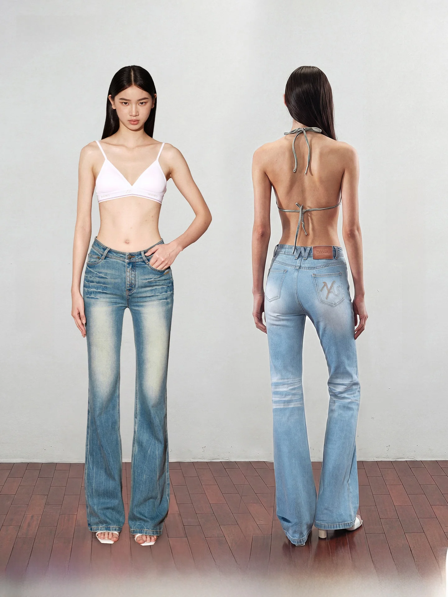 

NAWS 5CM N5 Wave Denim Jeans Natural Waist Straight Leg Micro Stretch Resistant to Deformation for Women in Daily Use