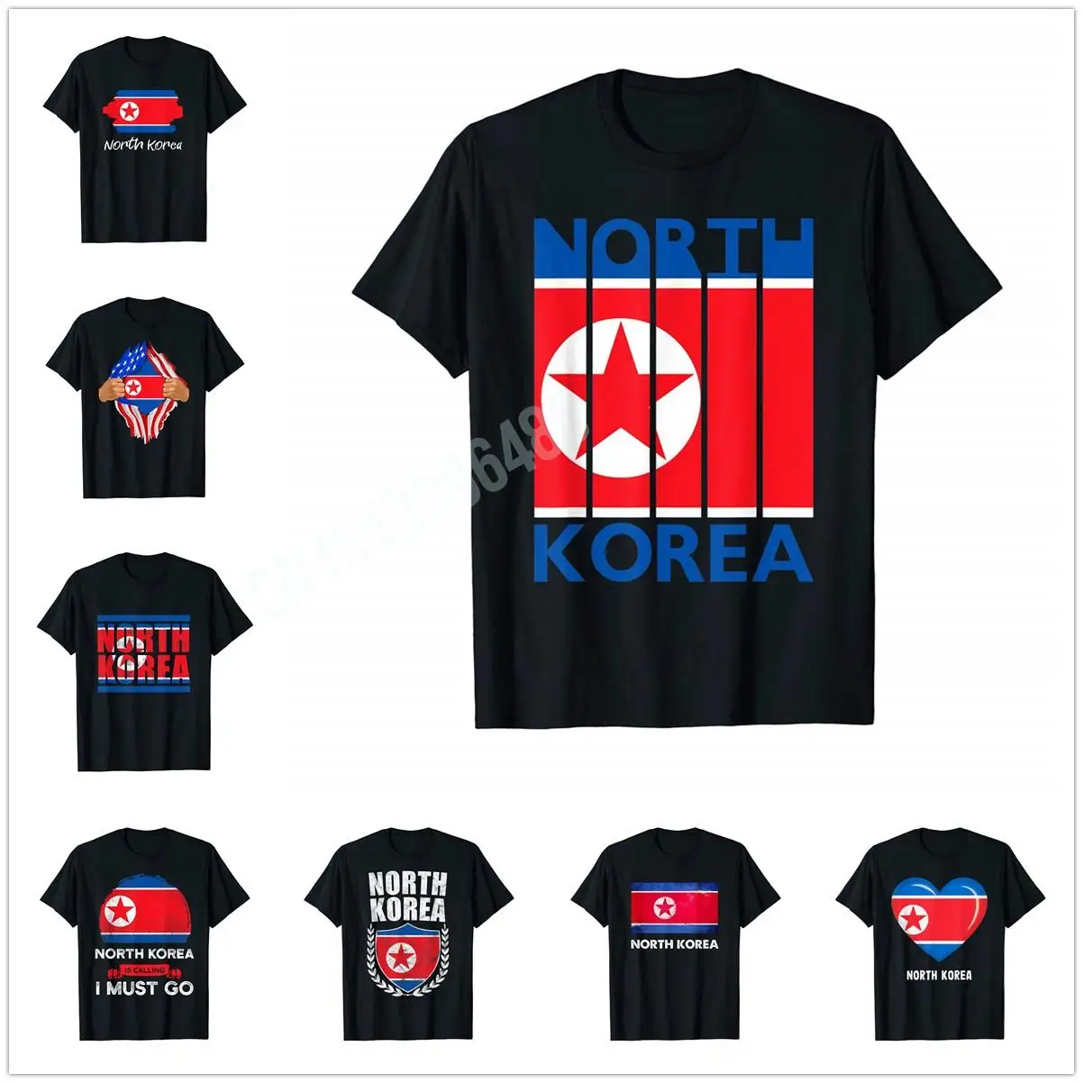 

Сувенирная Футболка с принтом северокорейского флага для мужчин и женщин, Премиум Топ в стиле хип-хоп, 100% хлопок, в подарок