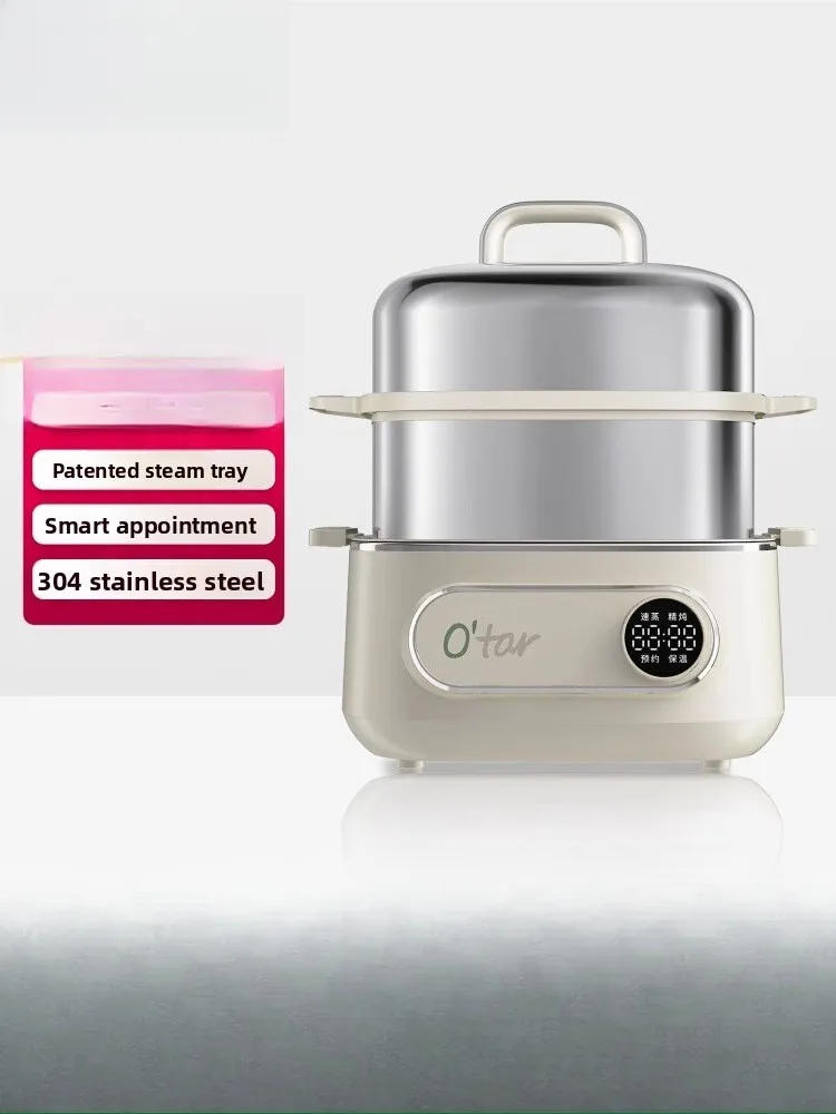 

Электрическая пароварка, бытовая пароварка из нержавеющей стали, многофункциональная трехслойная кастрюля для приготовления на пару и тушения, маленькая пароварка