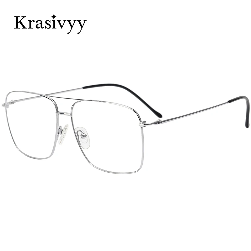 

Krasivyy Pilot Glasses Frame Men Titanium Ultralight Square Prescription Eyewear Women Full Rim European Brand Optical Eyeglass