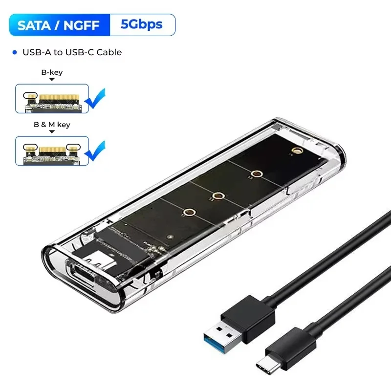 Transparent External Enclosure Hard Disk Box Enclosure Adapter Mobile Hard Disk Case For Laptop Hard Disk Accessories Drive Case