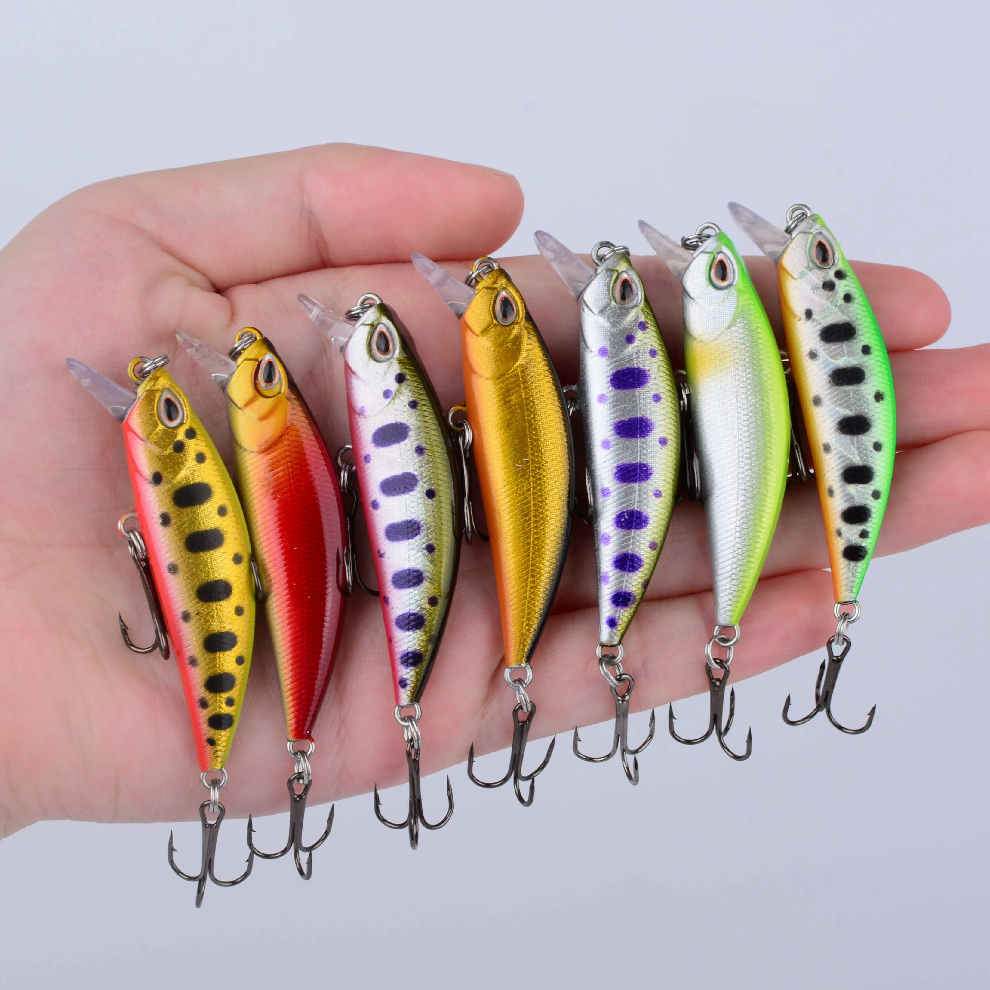 Kit de Señuelos de Pesca (1 ud.) - Minnow Hundible, Cebo Artificial para Trucha, Crankbait, Aparejos de Pesca para Lubina