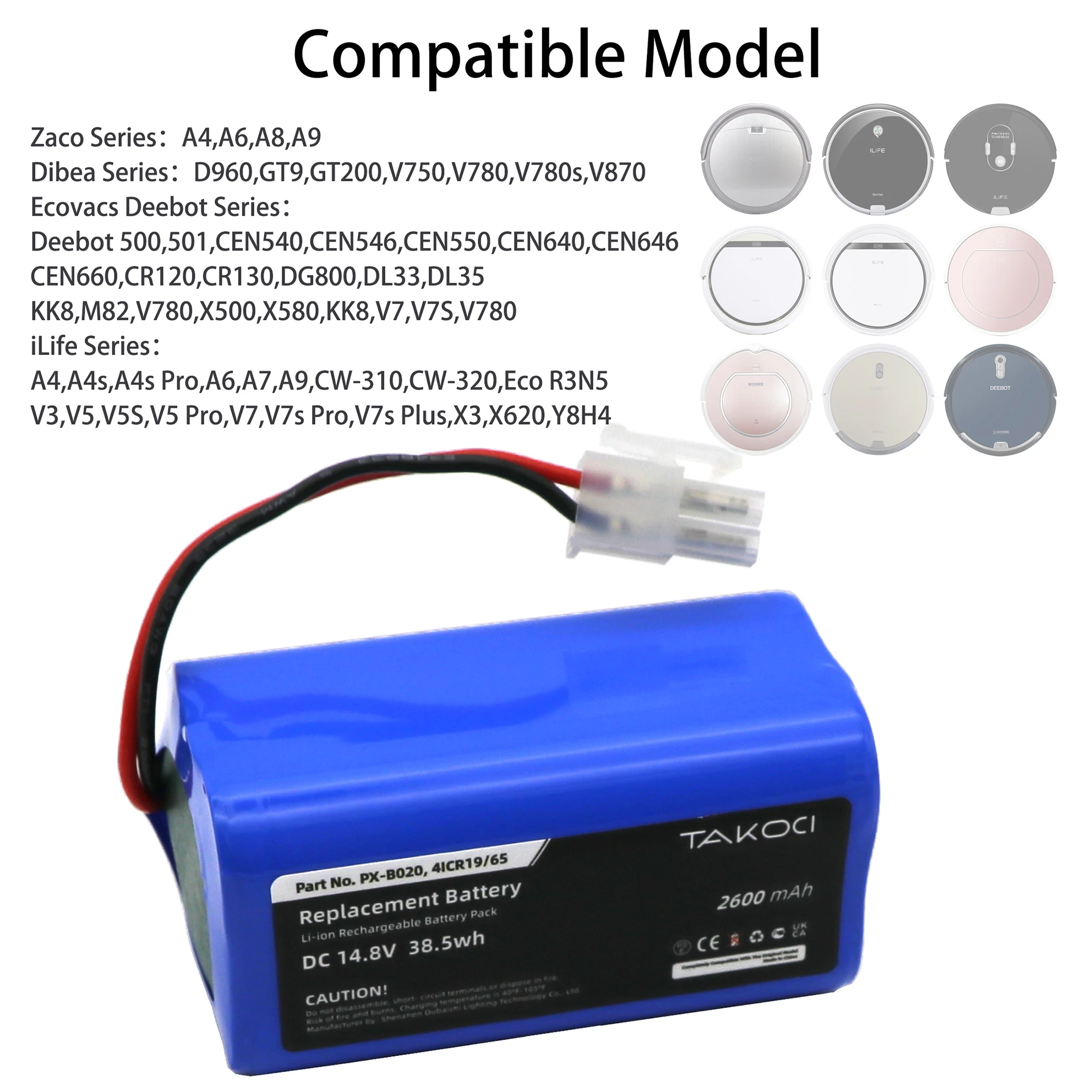 Replacement Battery for ETA  Aron 2512 1515 Falco 2515 FalcoSmart 2512 Aron 1515 90000 Falco 2515 90000 2512 90000 ILIFE PX-B020