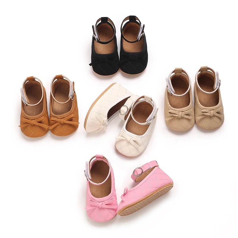 

NEW 0-18Mmonths Rretr Mary Jane Spring Baby Shoes PU Leather Newborn Girls Shoes First Walkers Princess Bowknot Baby Prewalke